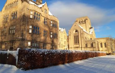 Ampleforth Abbey in the snow